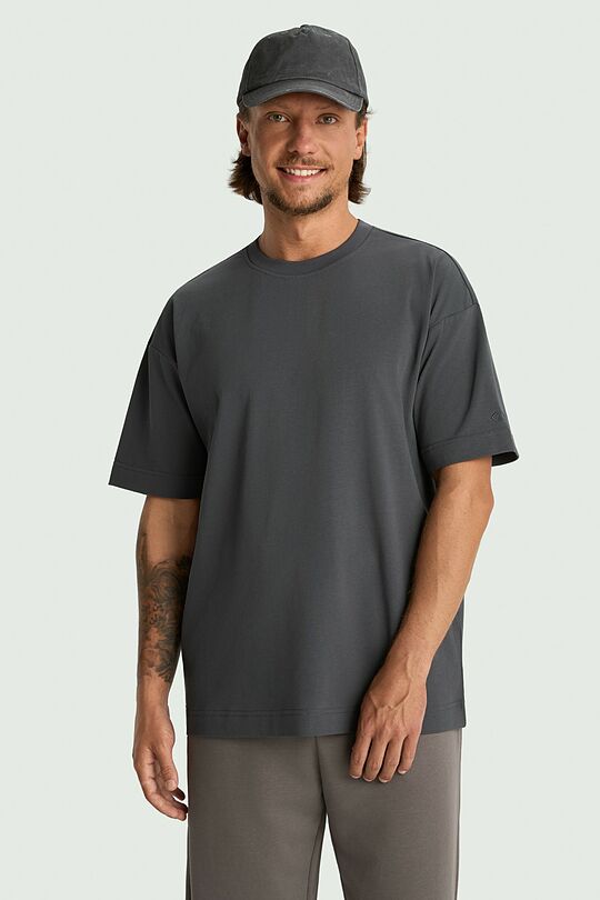 Oversized short sleeve cotton T-shirt 2 | GREY | Audimas