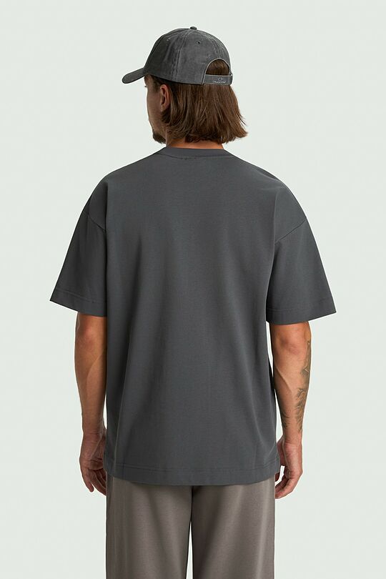 Oversized short sleeve cotton T-shirt 4 | GREY | Audimas
