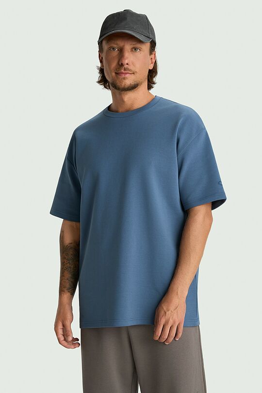Oversized cotton interlock T-shirt 5 | BLUE | Audimas