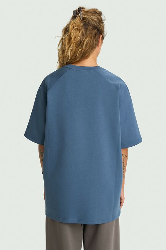 Oversized cotton interlock T-shirt 4 | BLUE | Audimas