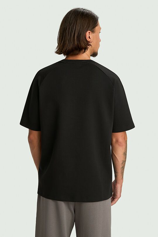 Oversized cotton interlock T-shirt 3 | BLACK | Audimas