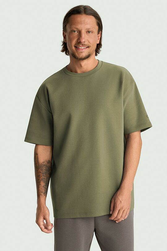 Oversized cotton interlock T-shirt 2 | GREEN | Audimas
