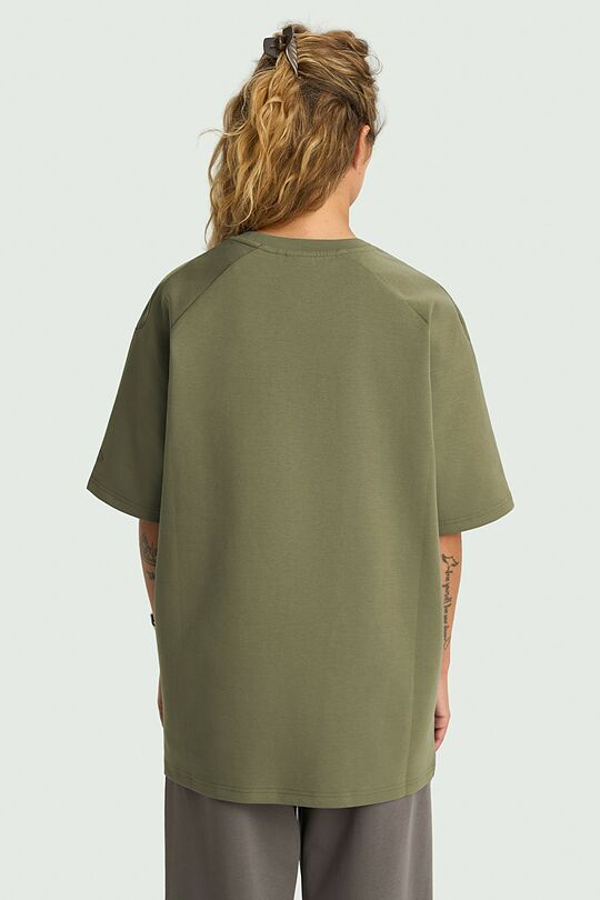 Oversized cotton interlock T-shirt 3 | GREEN | Audimas