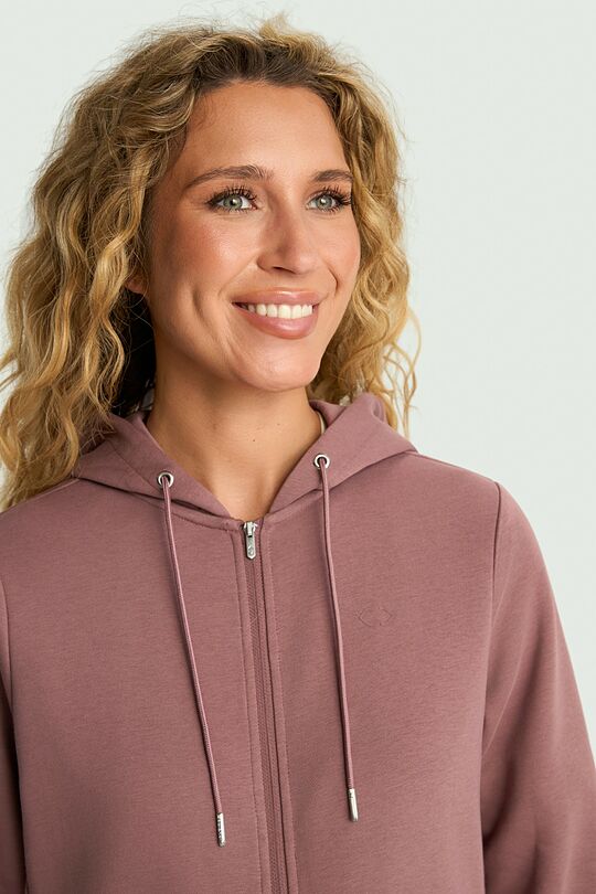 Cotton French terry full-zip hoodie 3 | PINK | Audimas