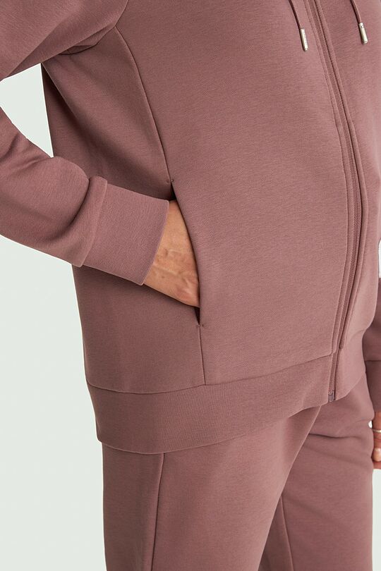 Cotton French terry full-zip hoodie 4 | PINK | Audimas