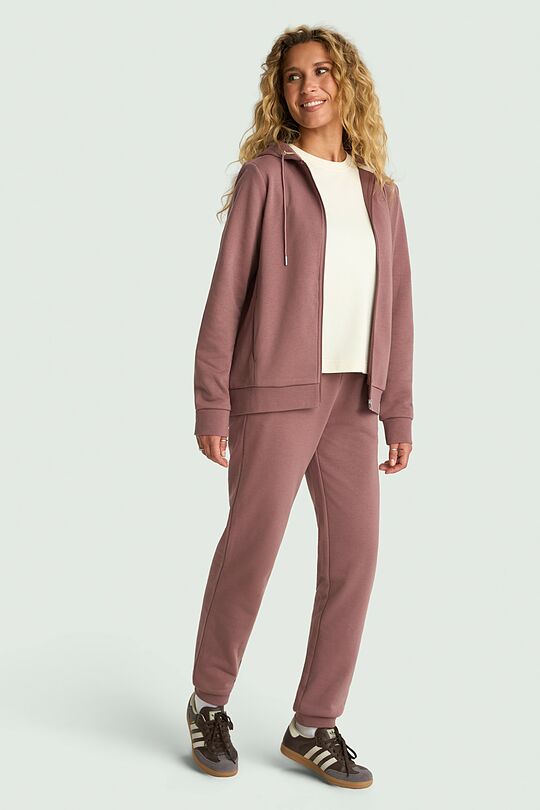 Tapered fit cotton French terry sweatpants 1 | PINK | Audimas