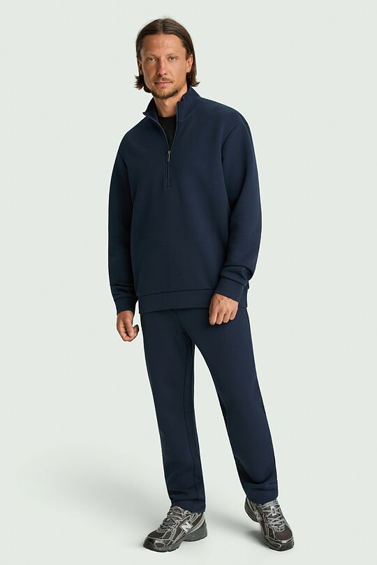 Cotton interlock half-zip sweatshirt 4 | Dark blue | Audimas