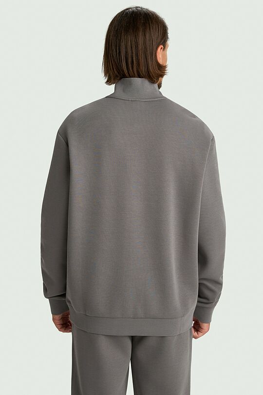 Cotton interlock half-zip sweatshirt 2 | GREY | Audimas