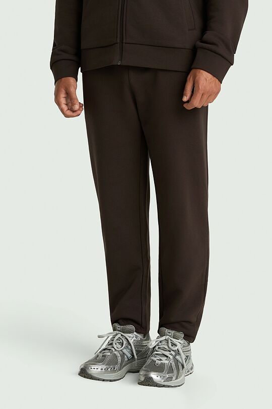 Cotton French terry tapered sweatpants 2 | BROWN | Audimas