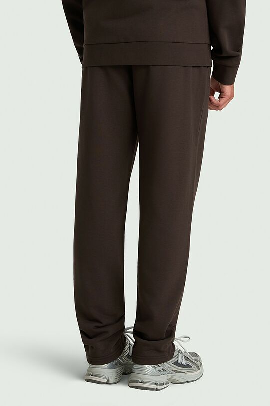Cotton French terry tapered sweatpants 3 | BROWN | Audimas