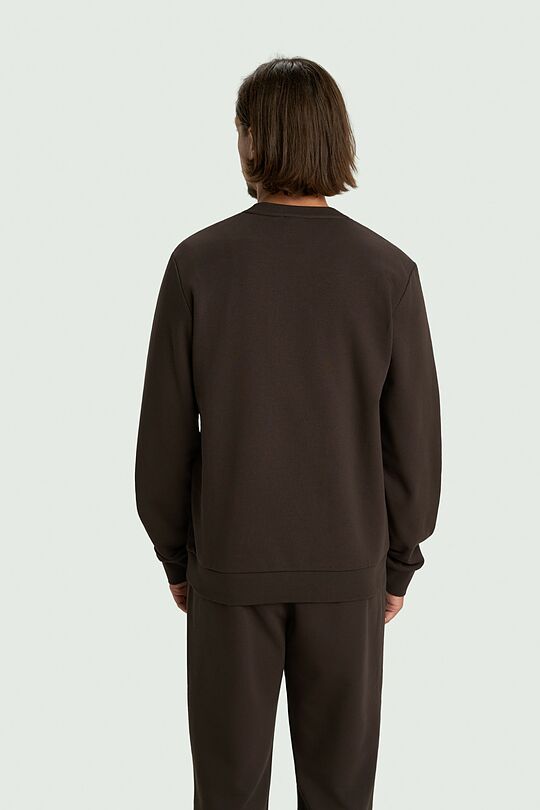 Cotton French terry crewneck sweatshirt 2 | BROWN | Audimas