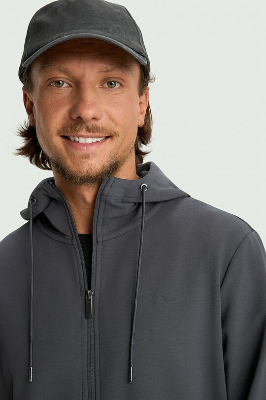 Cotton French terry full-zip hoodie 3 | GREY | Audimas