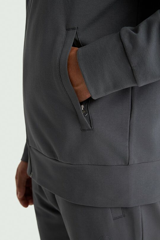 Cotton French terry full-zip hoodie 5 | GREY | Audimas