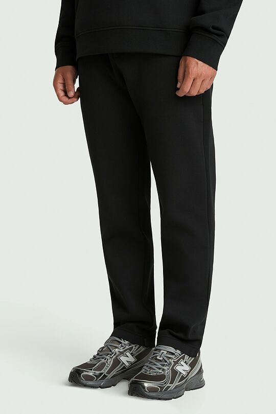 Tapered fit cotton pique sweatpants 2 | BLACK | Audimas