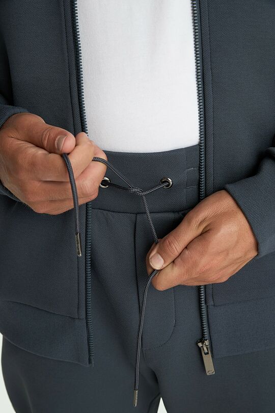 Tapered fit cotton pique sweatpants 4 | BLUE | Audimas