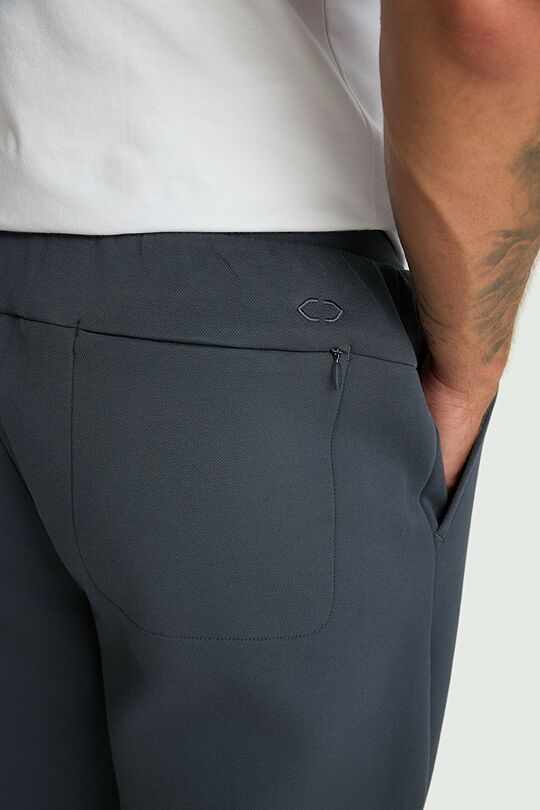 Tapered fit cotton pique sweatpants 5 | BLUE | Audimas