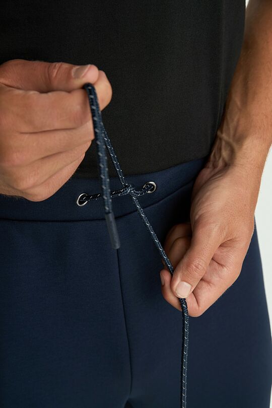Tapered fit cotton interlock  sweatpants 4 | Dark blue | Audimas