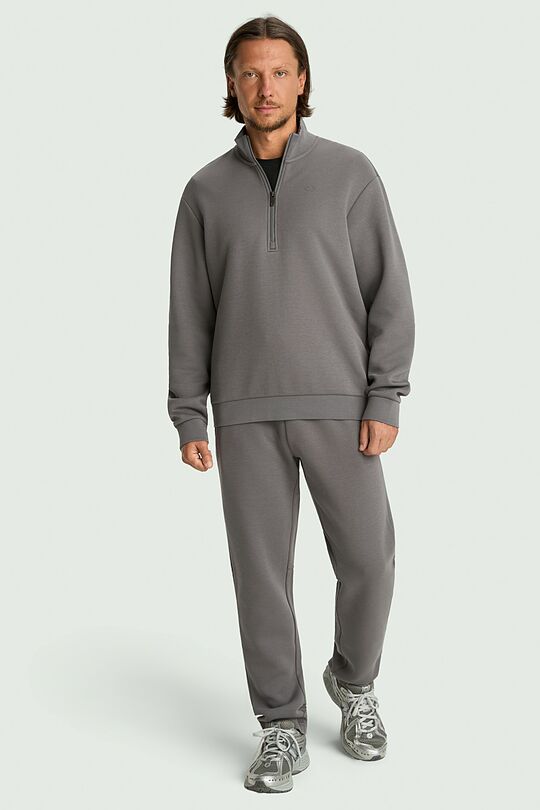 Tapered fit cotton interlock  sweatpants 1 | GREY | Audimas