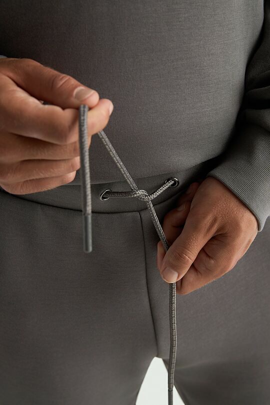 Tapered fit cotton interlock  sweatpants 4 | GREY | Audimas