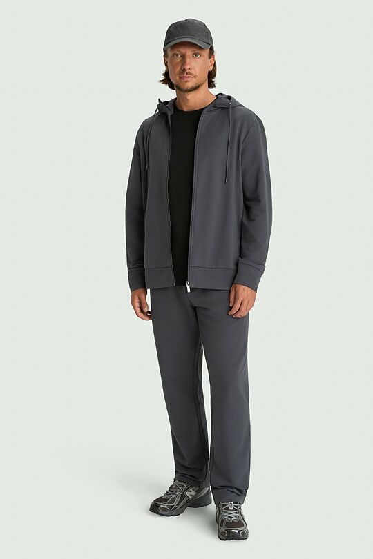 Straight fit cotton French terry sweatpants 1 | GREY | Audimas