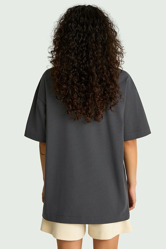 Oversized short sleeve cotton T-shirt 5 | GREY | Audimas