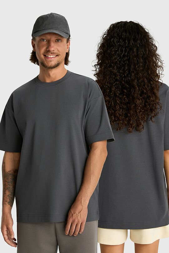 Oversized short sleeve cotton T-shirt 1 | GREY | Audimas