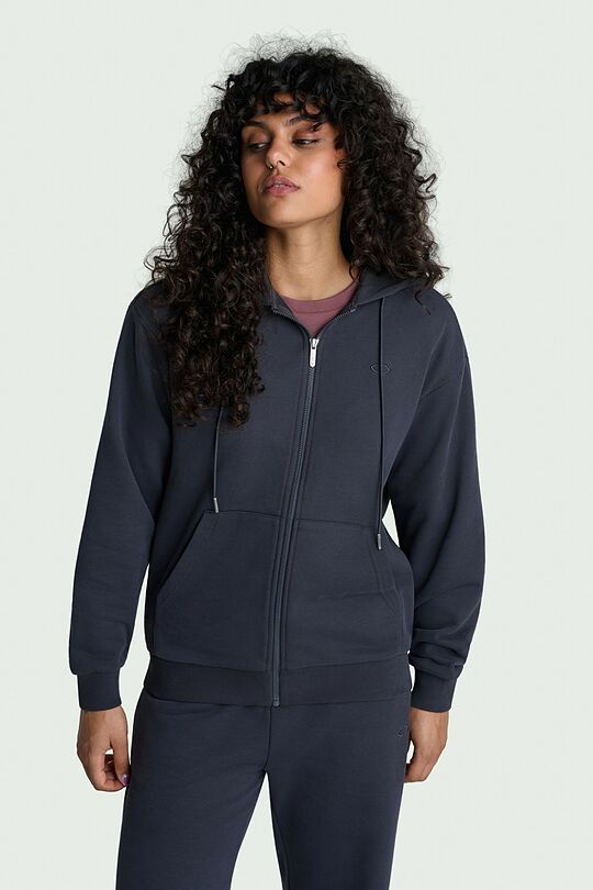 Cotton French terry full-zip hoodie 1 | GREY | Audimas