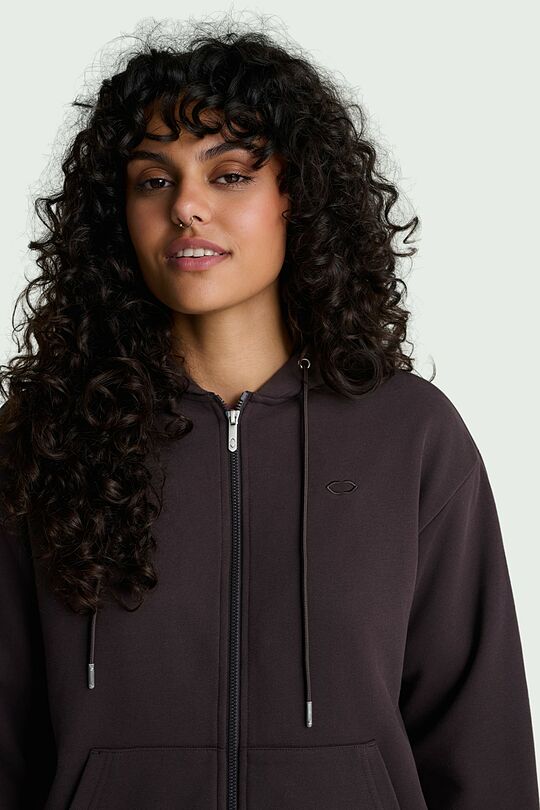 Cotton French terry full-zip hoodie 2 | BROWN | Audimas