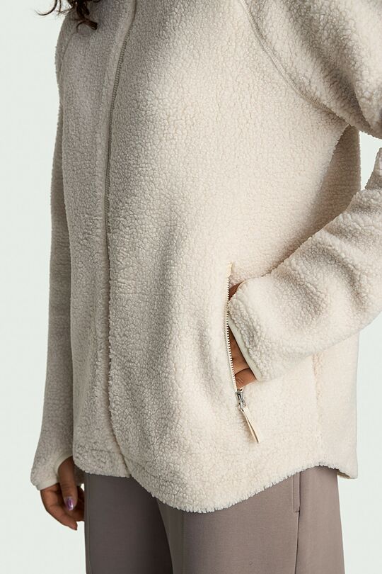 Full-zip sherpa fleece jacket 4 | WHITE | Audimas
