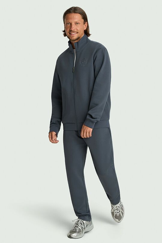Cotton pique full-zip jacket 4 | BLUE | Audimas