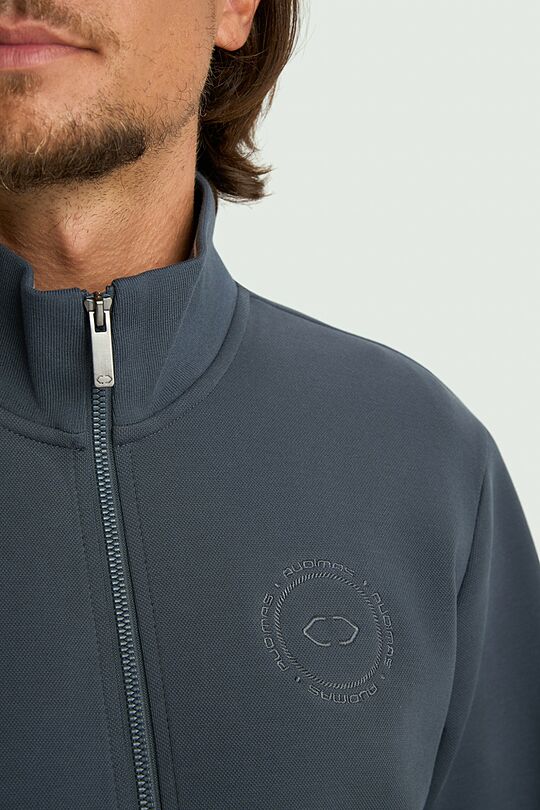 Cotton pique full-zip jacket 3 | BLUE | Audimas