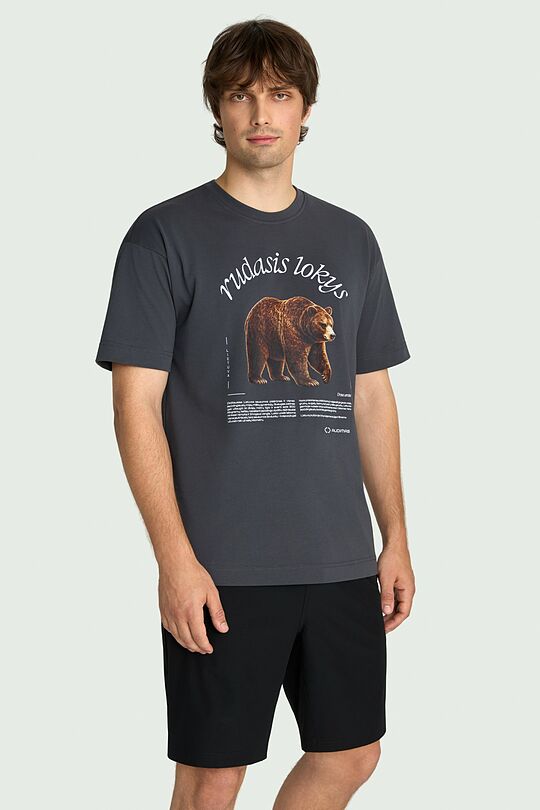 Short sleeves cotton T-shirt "Brown Bear" 4 | GREY | Audimas