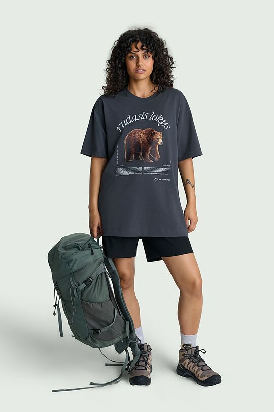 Short sleeves cotton T-shirt "Brown Bear" 1 | GREY | Audimas