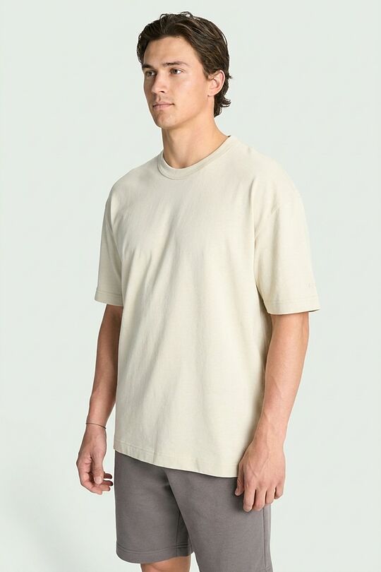 Soft cotton oversized T-shirt 1 | Cream | Audimas