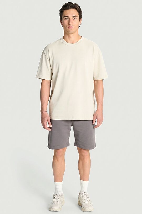 Soft cotton oversized T-shirt 4 | Cream | Audimas