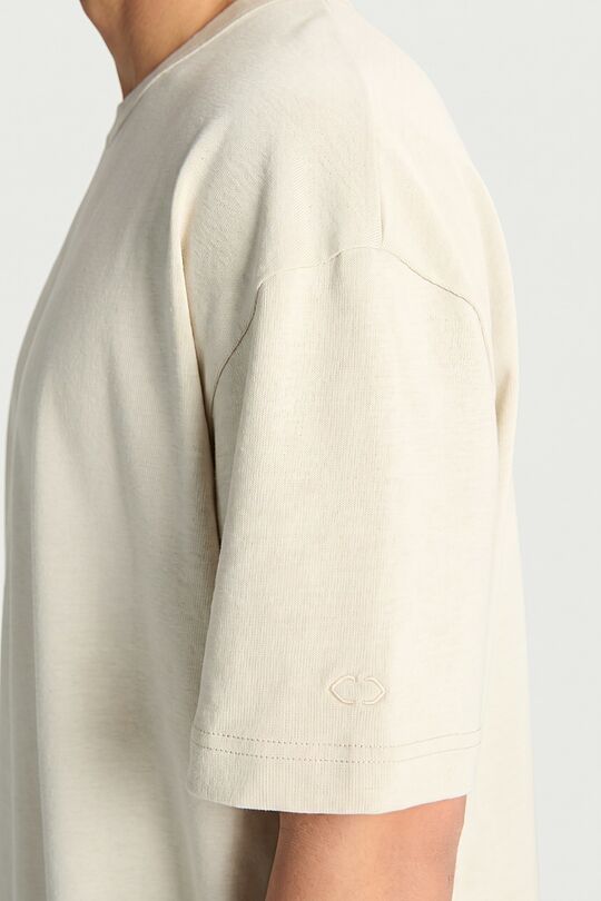 Soft cotton oversized T-shirt 3 | Cream | Audimas