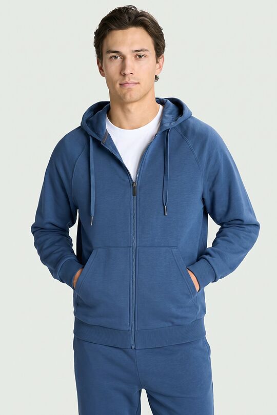 Full-zip cotton hoodie 1 | Dark blue | Audimas