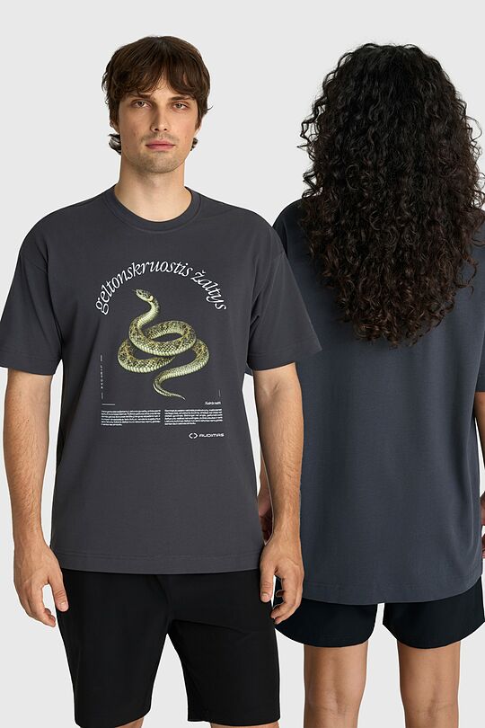 Cotton T-shirt "Grass Snake" 1 | GREY | Audimas
