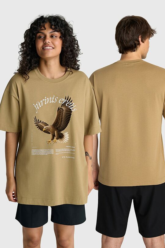 Cotton T-shirt "Sea Eagle" 1 | BROWN | Audimas