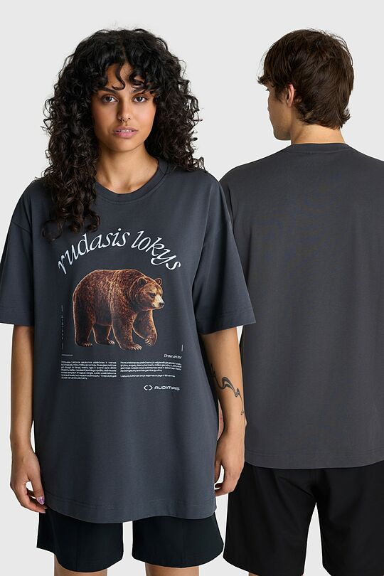 Short sleeves cotton T-shirt "Brown Bear" 1 | GREY | Audimas