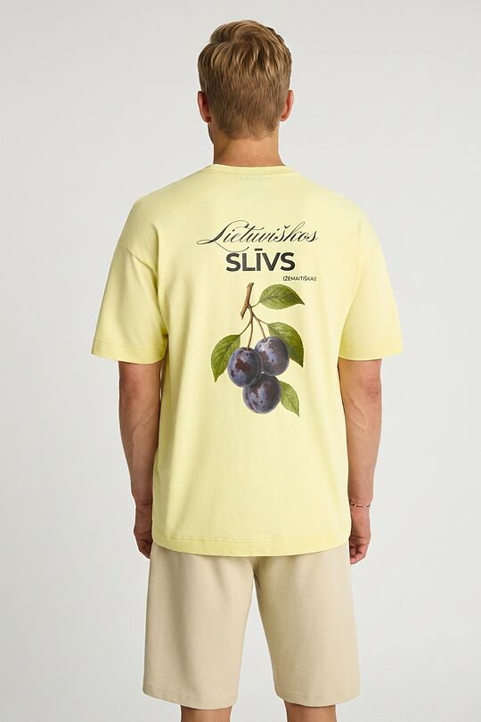 Short sleeves cotton T-shirt "Plums" 10 | YELLOW | Audimas