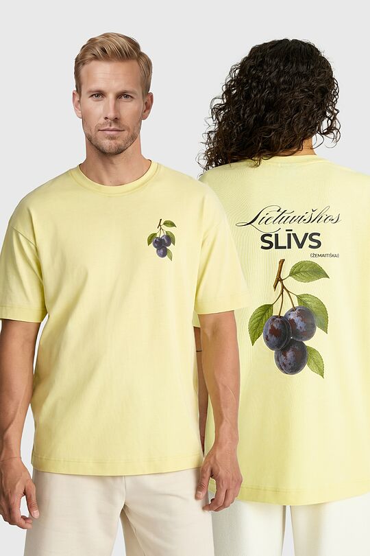 Short sleeves cotton T-shirt "Plums" 1 | YELLOW | Audimas