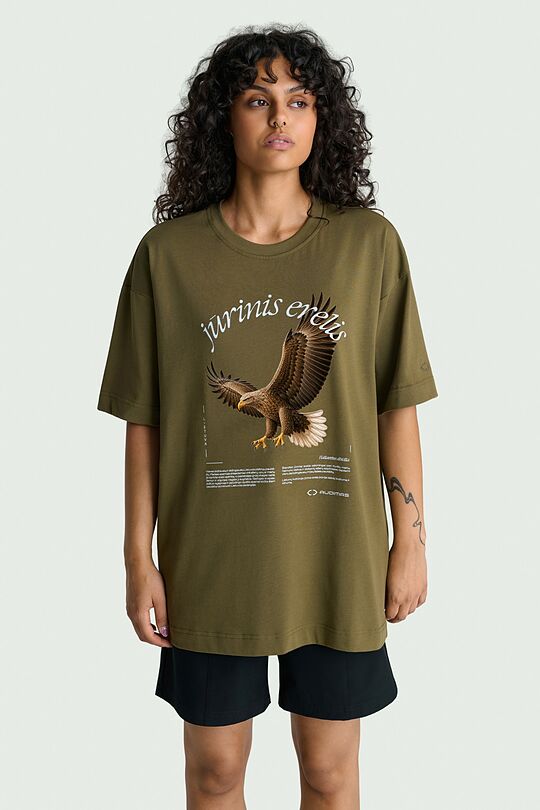Cotton T-shirt "Sea Eagle" 2 | CHAKI | Audimas