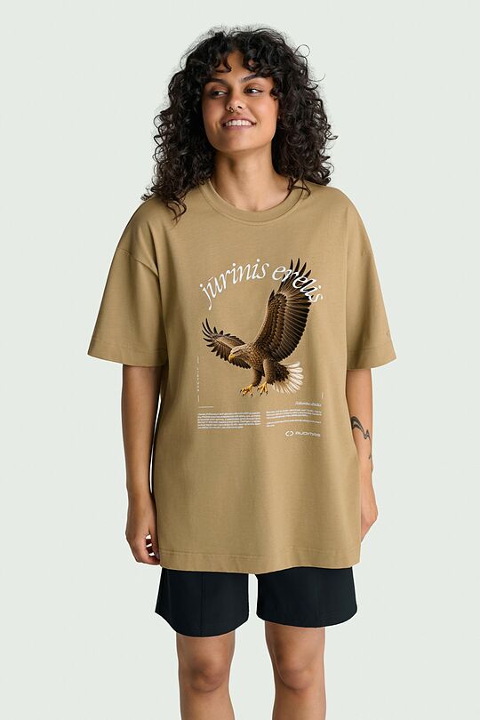 Cotton T-shirt "Sea Eagle" 4 | BROWN | Audimas