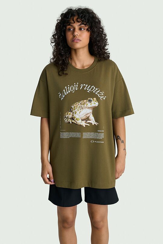 Cotton T-shirt "Green toad" 2 | CHAKI | Audimas
