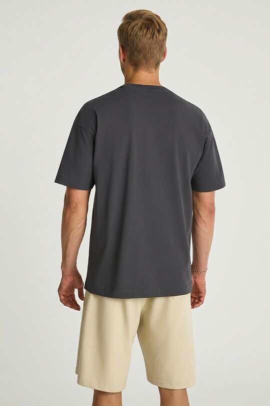 Oversized short sleeve cotton T-shirt 5 | GREY | Audimas