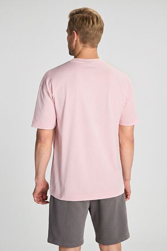 Oversized short sleeve cotton T-shirt 5 | PINK | Audimas