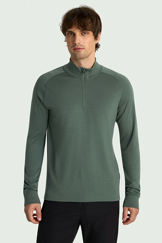 Merino wool half-zip sweatshirt 1 | GREEN | Audimas