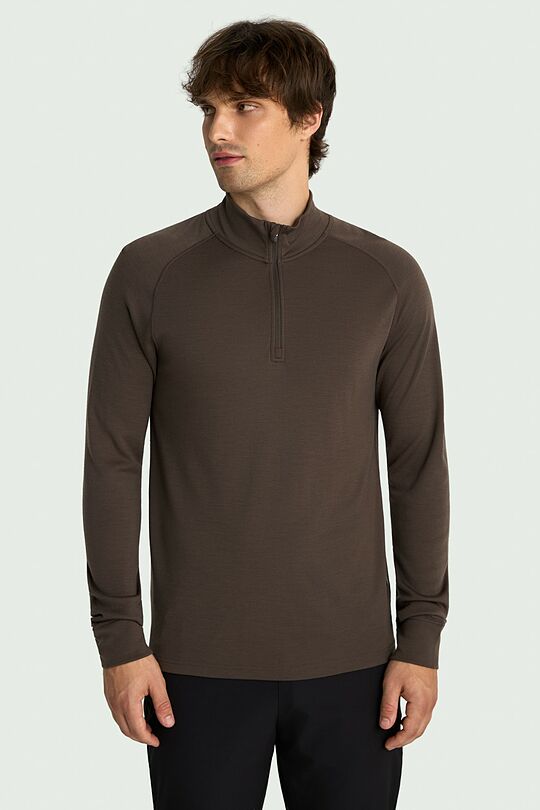Merino wool half-zip sweatshirt 1 | Dark green | Audimas