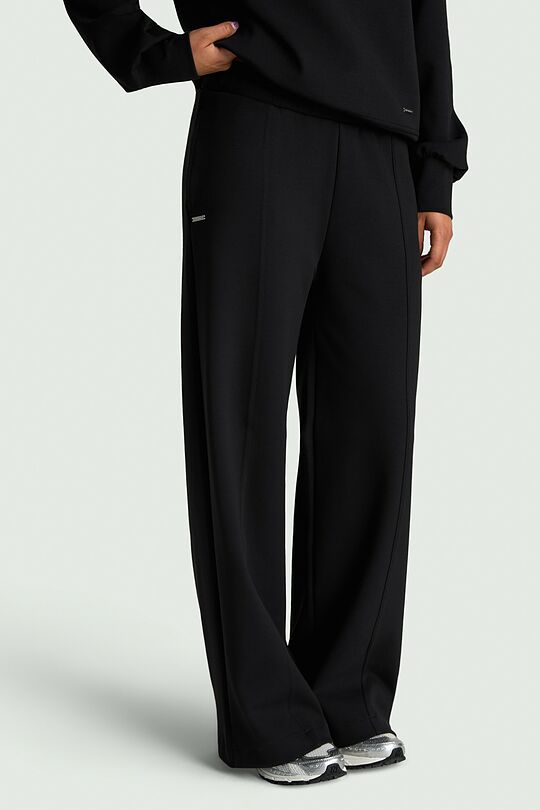 Cotton interlock wide sweatpants 2 | BLACK | Audimas